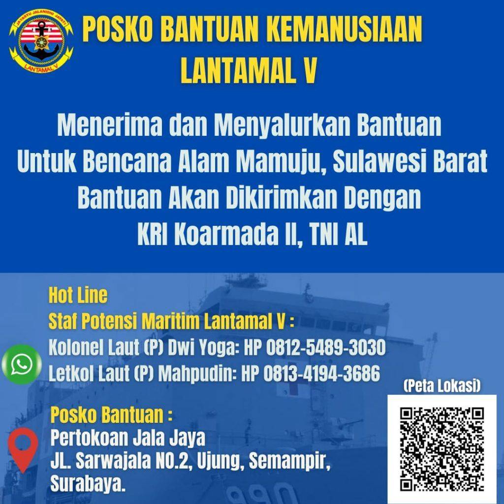 TNI AL Siagakan Posko Penyaluran Bencana