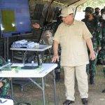 Menhan Prabowo Tinjau Latihan Penyegaran Pengetahuan dan Keterampilan Dasar Militer Pati Pamen Kemhan