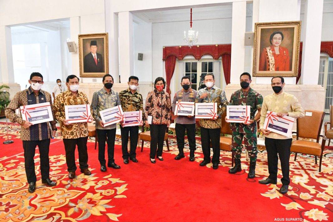 Menhan Prabowo Hadiri DIPA 2022, Kemhan Terima Opini WTP
