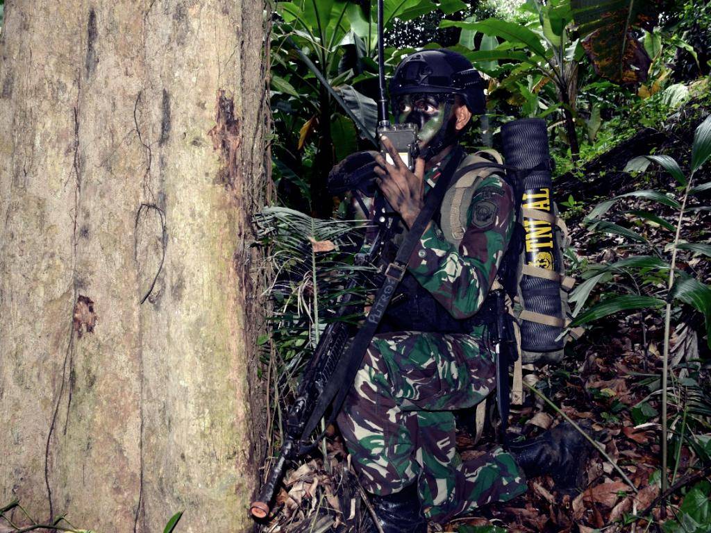 Marinir TNI AL Gelar Latihan Operasi Daerah Hutan Berpenduduk