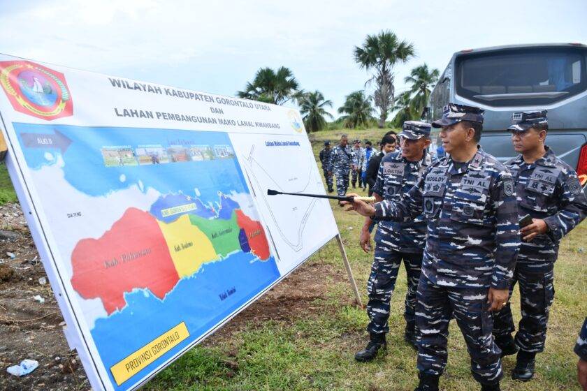 Danlantamal VIII Pantau Lahan Pembangunan Lanal Kwandang Gorontalo