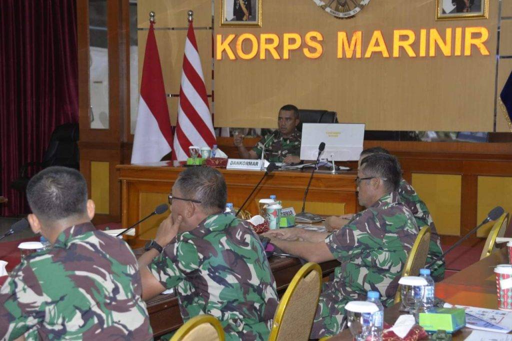 Dankormar Pimpin Rapat Latihan Operasi Darat Pasukan Marinir