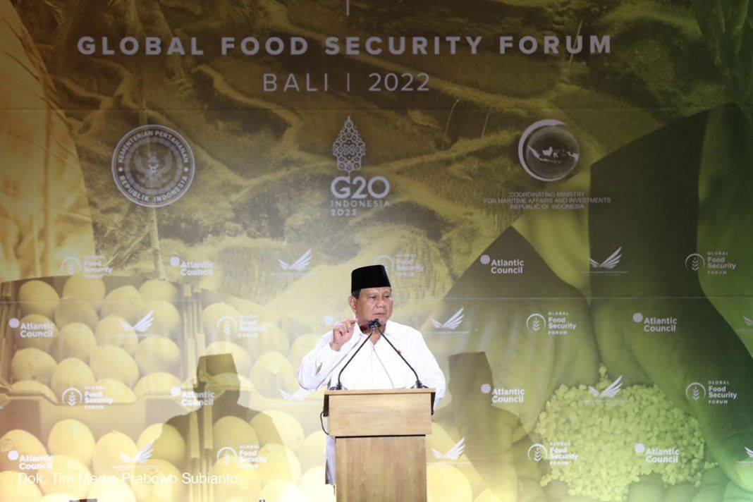 Menhan Prabowo Subianto Bicara Ketahanan Pangan di Global Food Security Forum