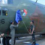 Skadron Udara 33 Lanud Sultan Hasanuddin Sambut Pesawat C-130 Hercules  A-1336
