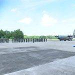 Skadron Udara 33 Lanud Sultan Hasanuddin Sambut Pesawat C-130 Hercules  A-1336