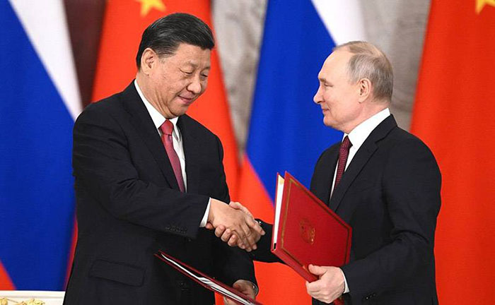 Presiden Cina Xi Jinping dan Presiden Rusia Vladimir Putin