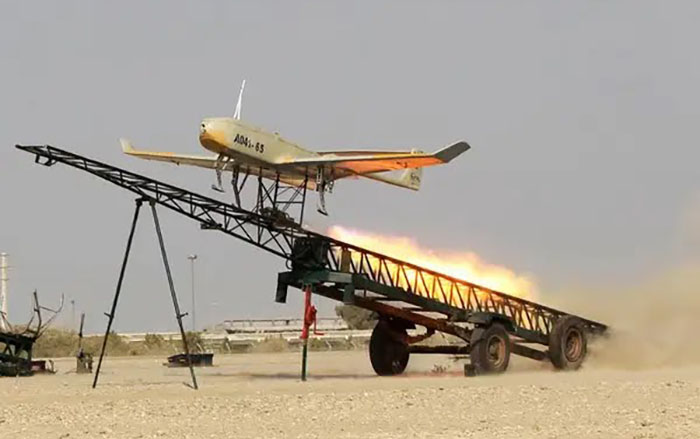 Ilustrasi peluncuran drone Iran